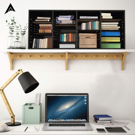 Adiroffice Black, MDF Wood, 11.8 in W, 16.3 in L, 39.3 in D ADI500-24-BLK-MK